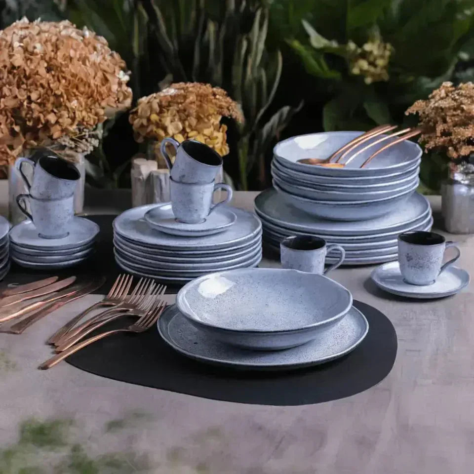 Aparelho de Jantar Orgânico Branco Retrô - Servir 06 pessoas (PRÉ-VENDA)