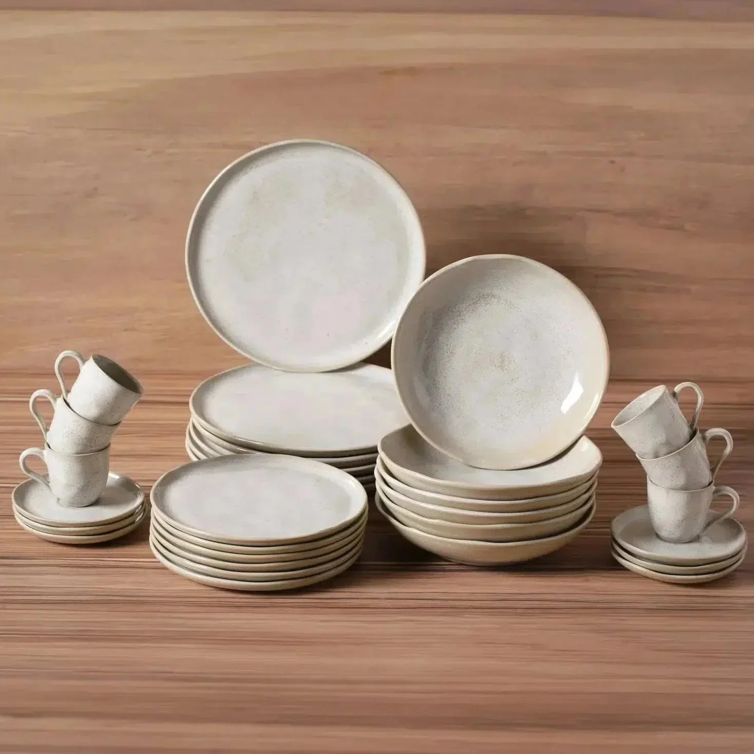 Aparelho de Jantar Orgânico White Latte - Serve 06 pessoas