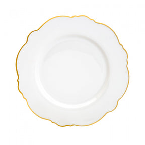 Aparelho de Jantar Maldivas Branco com Fio de Ouro - Serve 06 pessoas