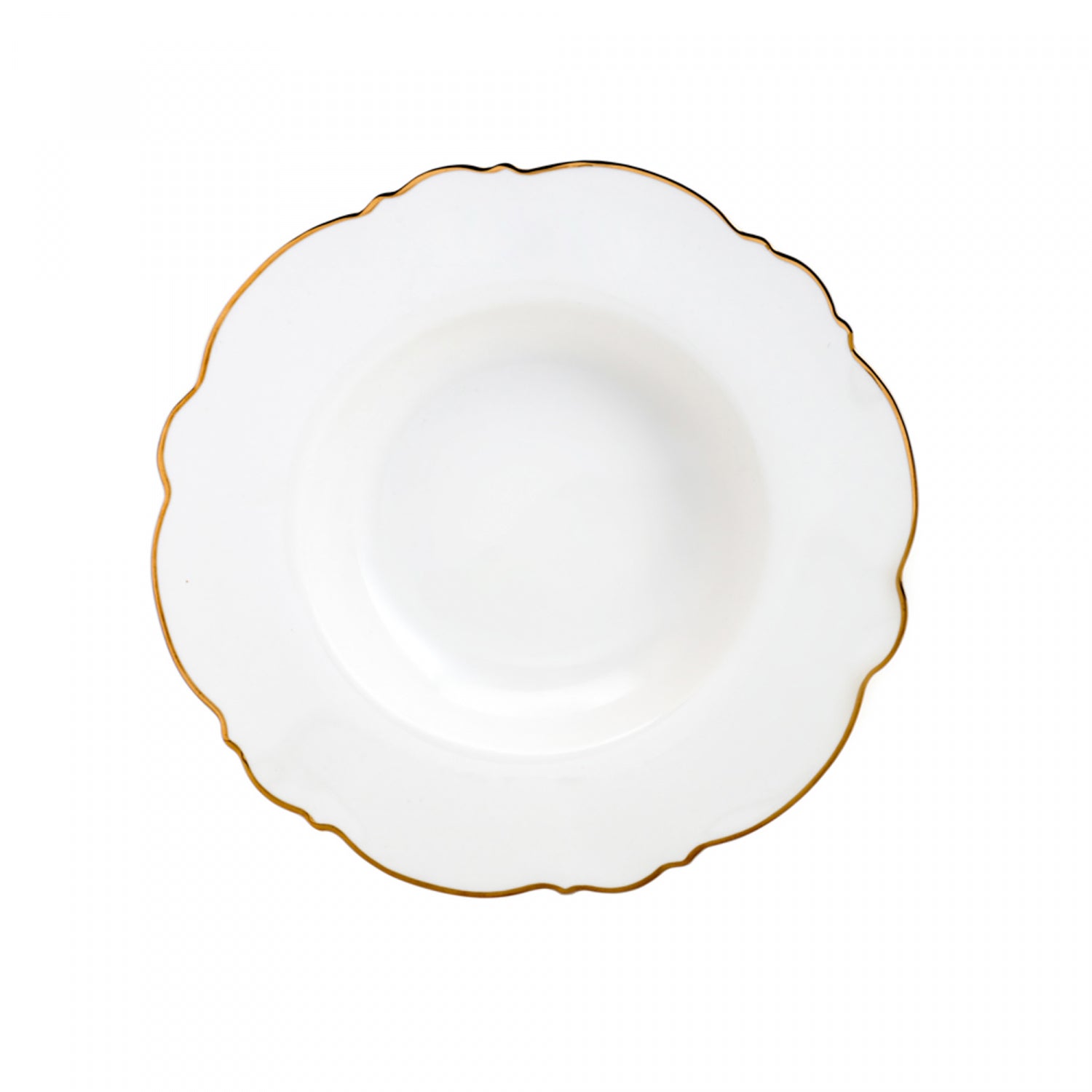 Aparelho de Jantar Maldivas Branco com Fio de Ouro - Serve 06 pessoas