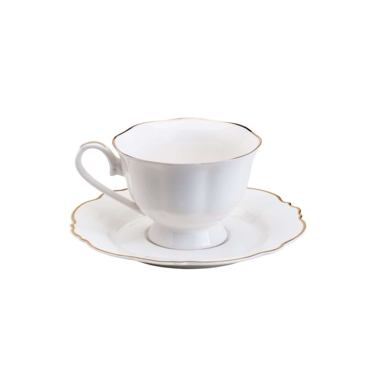 Aparelho de Jantar Maldivas Branco com Fio de Ouro - Serve 06 pessoas