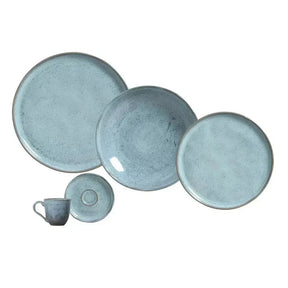 Aparelho de Jantar  Orgânico Azul Retrô  - Servir 06 pessoas (PRÉ-VENDA)