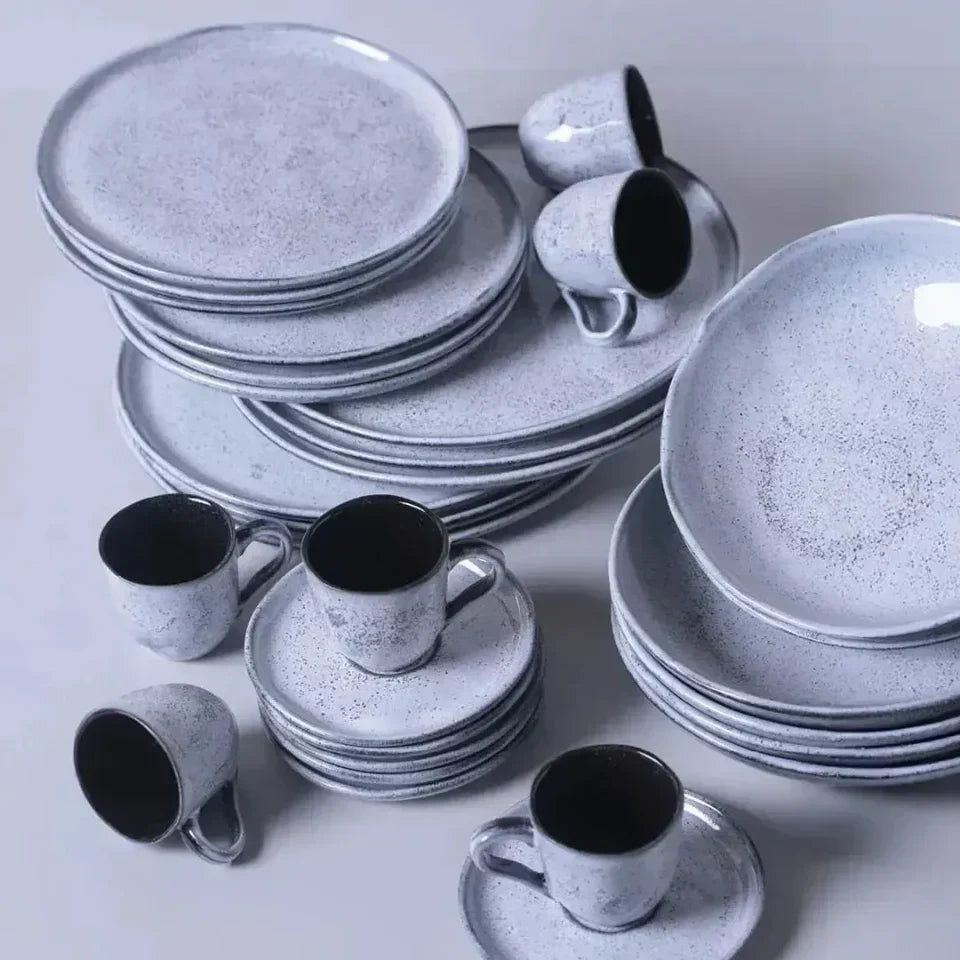 Aparelho de Jantar  Orgânico Branco Retrô  - Servir 06 pessoas (PRÉ-VENDA)